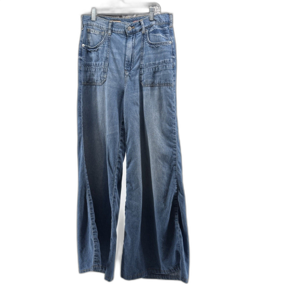 Pilcro Anthropologie Jane Women's Wide Leg Denim Jeans Welt Pocket 27/6